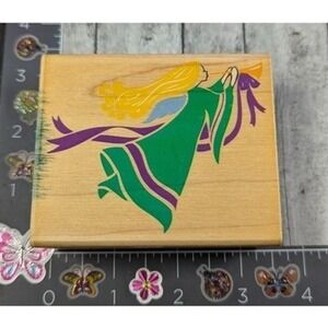Rubber Stampede Angel 1990 Z374F Rubber Stamp Wood #D22